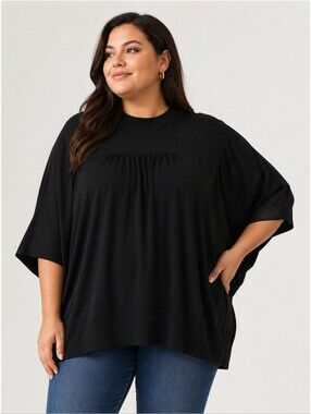 Penningtons Black Batwing Knit Top Size 2X